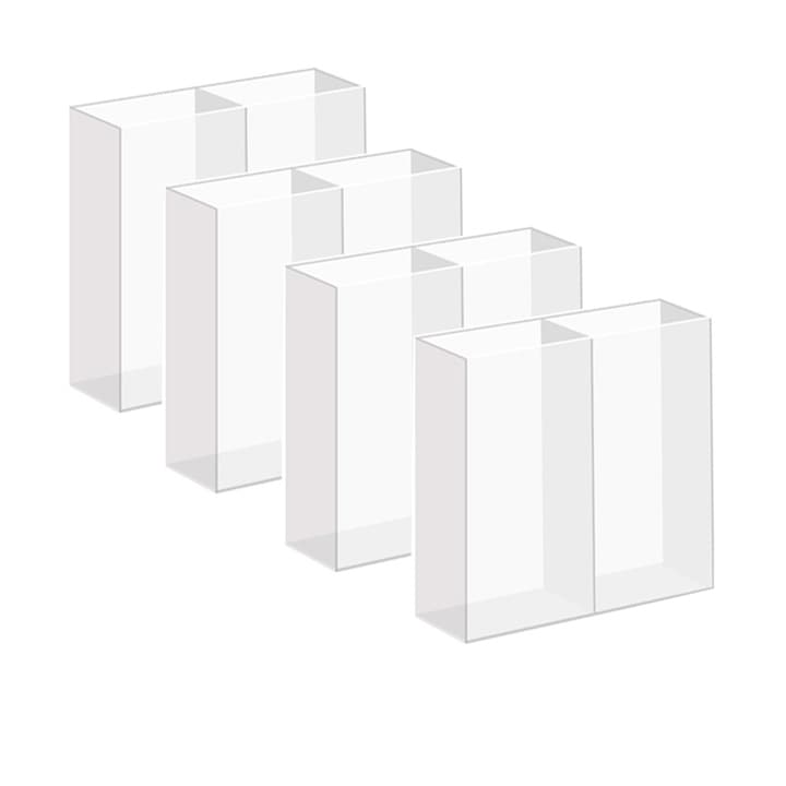 Комплект органайзер огледало с 2 отделения, PP пластмаса, модерен минималистичен, едноцветен, 4 бр