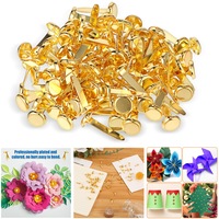 Set 100 pioneze metalice, Axroad Mall, Pioneze decorative, Usor de utilizat, Pentru proiecte de artizanat DIY, scrapbooking, birou Art, decoratiuni pentru proiecte scolare, 0.8 x 1.8cm, Auriu