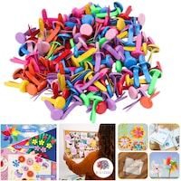 Set 100 pioneze metalice, Axroad Mall, Pioneze decorative, Usor de utilizat, Pentru proiecte de artizanat DIY, scrapbooking, birou Art, decoratiuni pentru proiecte scolare, 0.8 x 1.8cm, Multicolor