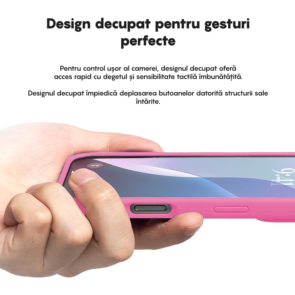 Husa CASEY STUDIOS™ compatibila cu iPhone 16 Pro, Soft Silicone Premium, Microfibra in Interior, Fuchsia, de Protectie, Ultra Slim, pentru Incarcare Wireless, Margini Ridicate de Protectia Ecranului si a Camerelor