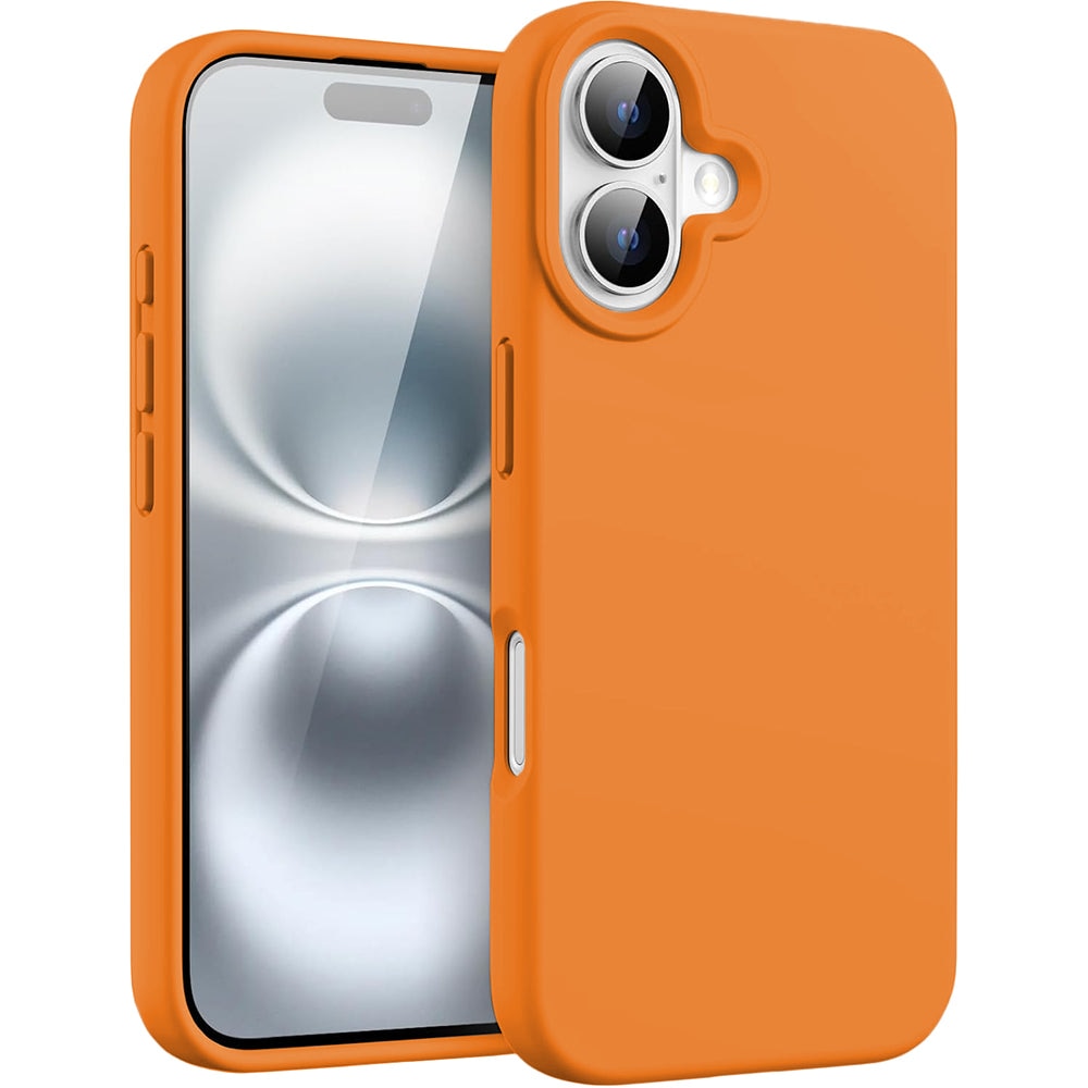 Husa CASEY STUDIOS™ compatibila cu iPhone 16 Plus, Soft Silicone Premium, Microfibra in Interior, Nectarine, de Protectie, Ultra Slim, pentru Incarcare Wireless, Margini Ridicate de Protectia Ecranului si a Camerelor