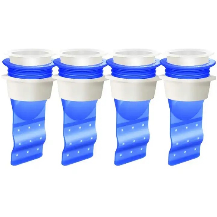 Set 4 Ventile Antifumat, Sistem de Scurgere, 35mm cu adaptor pentru 45mm, inox, design modern