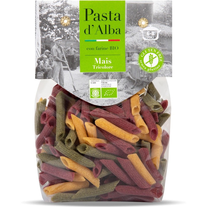 Paste tricolore penne BIO din porumb, spanac si sfecla rosie