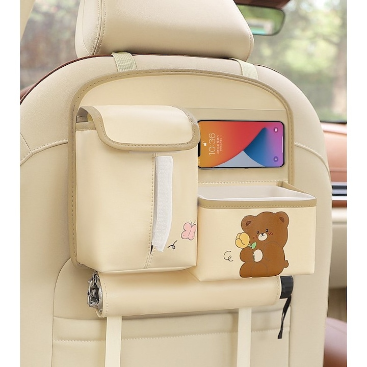 Többfunkciós tárolótáska, Daemi, Maci modell, Bézs, 25x31 cm