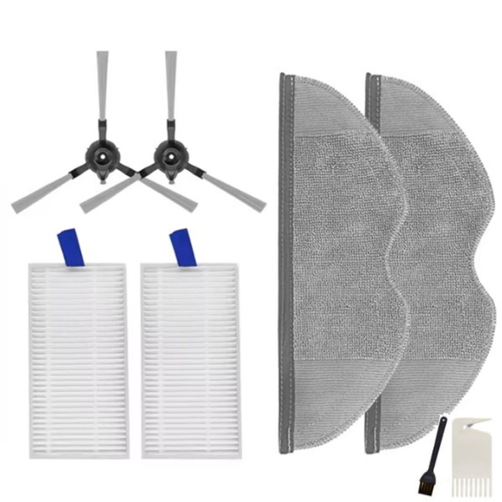 Set accesorii pentru Robot de aspirare Xiaomi E5 EU BHR8298EU, 2 x perie laterala neagra, 2 x filtru Hepa, 2 x mop, 1 x perie curatat praf, 1 x cutit