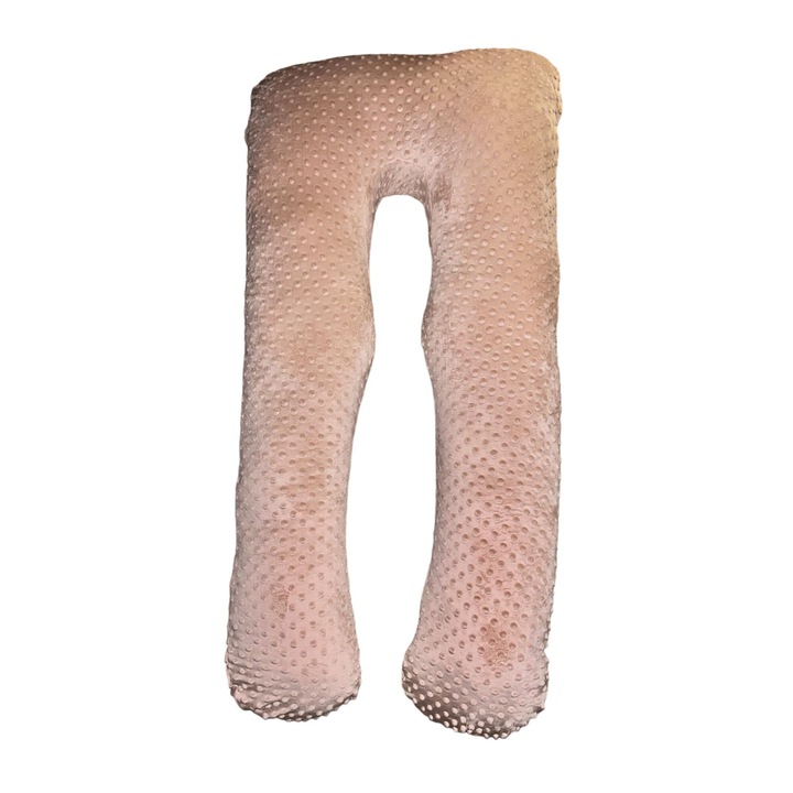 Perna gravide si alaptare 3 in 1 multifunctionala, husa minky detasabila, lavabila, suport burta, picioare, cap, gat si spate, culoare bej