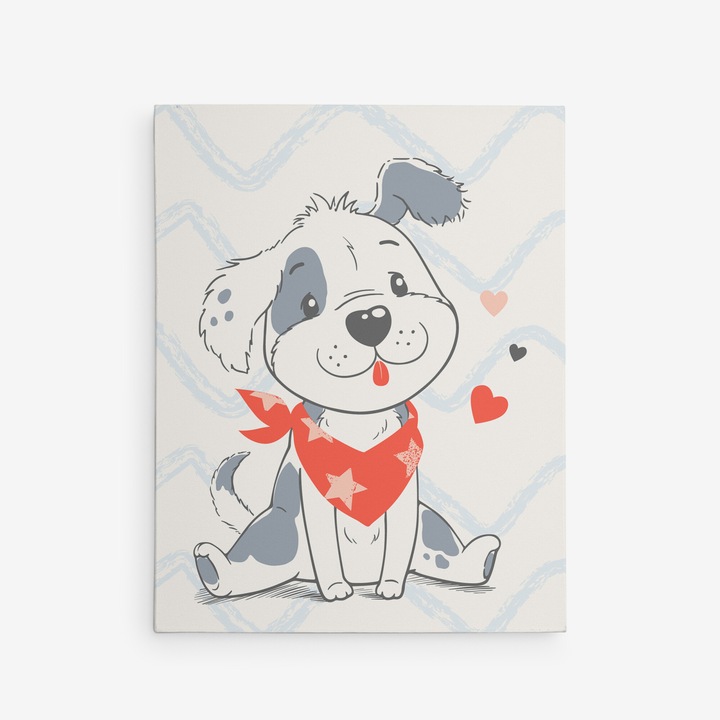 Tablou decor canvas in camera copiilor, 35x45CM, Catelus simpatic