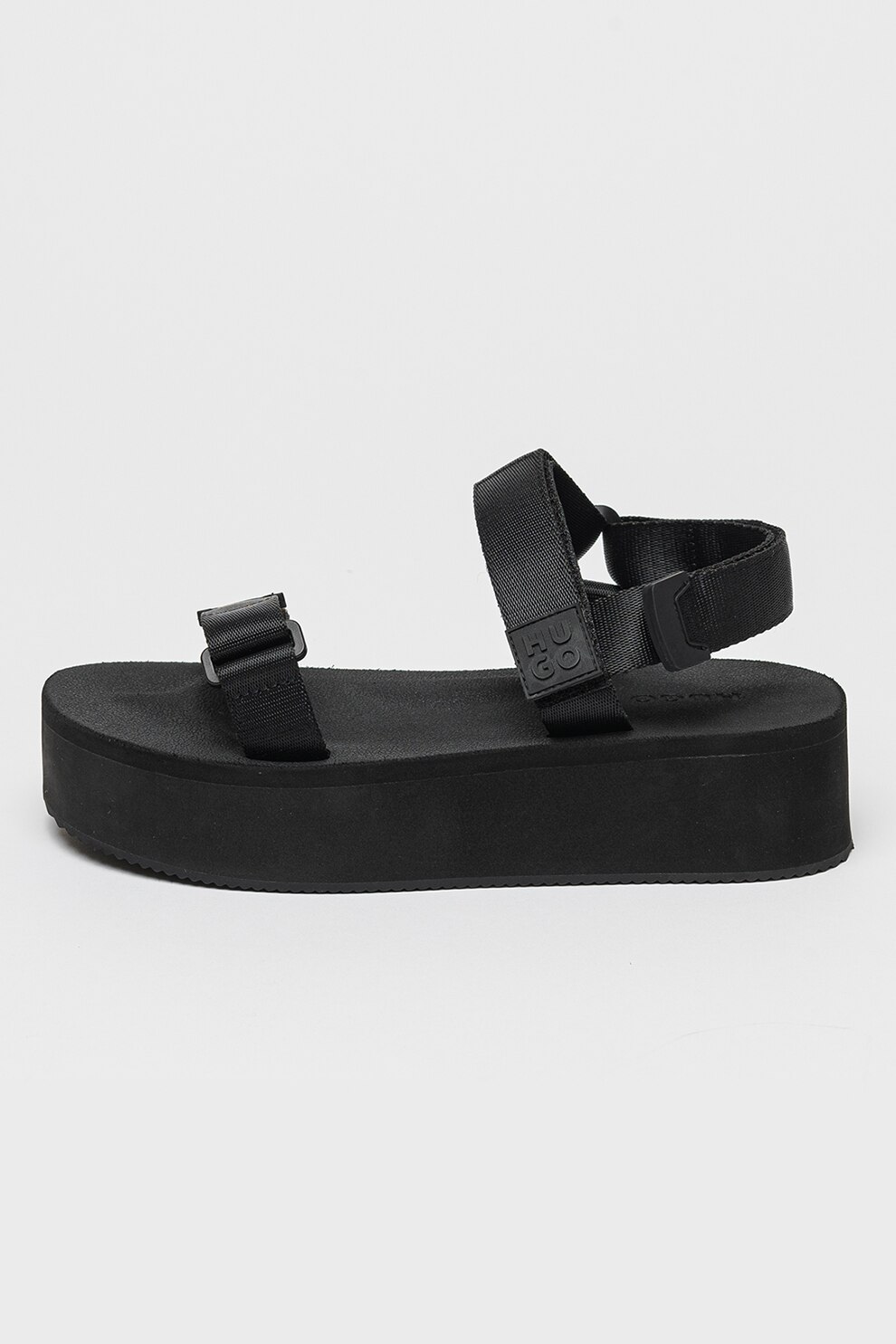 HUGO, Sandale flatform, Negru, 37
