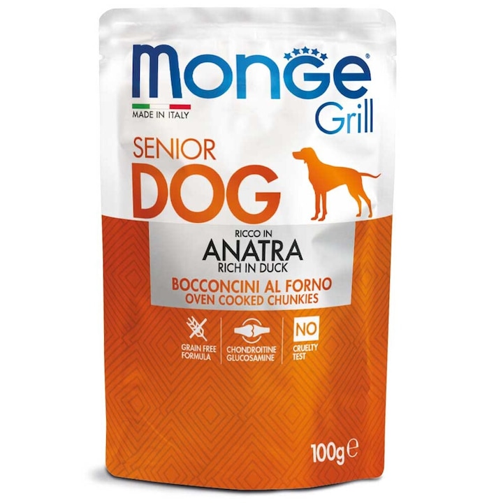 Monge Grill Chunkies Senior - Hrana umeda super-premium - Rata - 100g