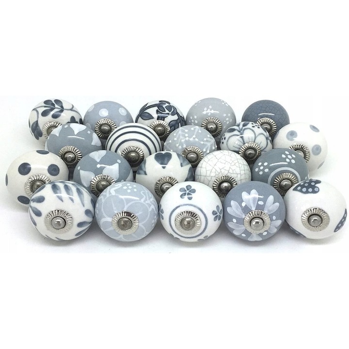 Set 20 manere de mobilier, Luka, Ceramica, Multicolor, 40/30mm