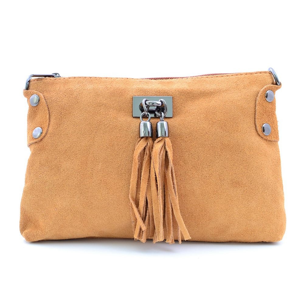 Geanta casual Enya, de dama, piele naturala, culoare camel