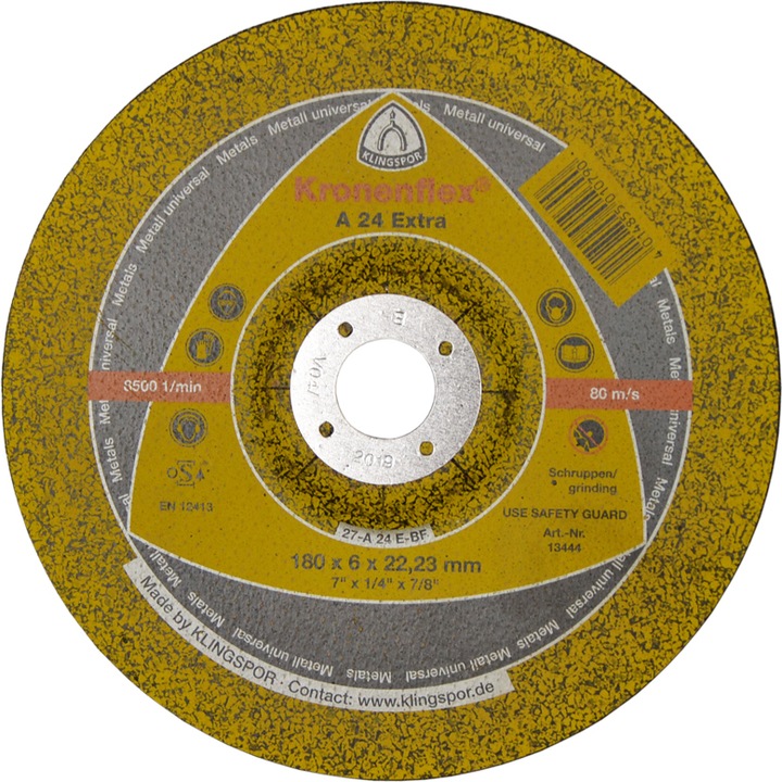 Klingspor A24extra vágótárcsa, 180x6x22mm, univerzális fémvágó