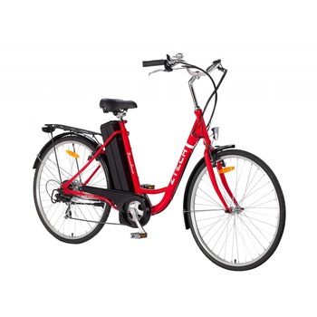 Bicicleta electrica Barcelona 36V 12Ah Autonomie 45Km Rosu Bicicleta electrica Barcelona 36V 12Ah Autonomie 45Km Rosu