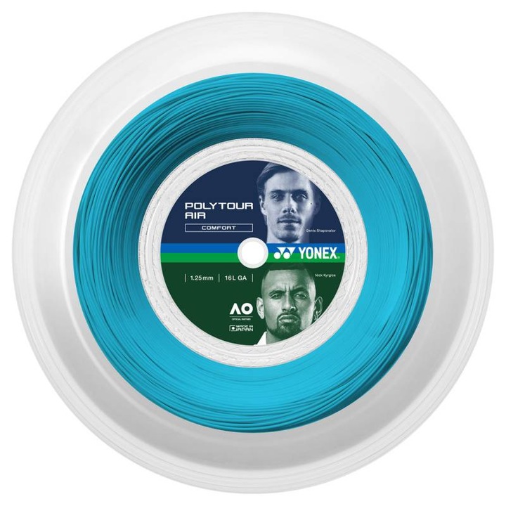 Корда Yonex Poly Tour Air 125, 1.25 мм, ролка 200 м, цвят светло син