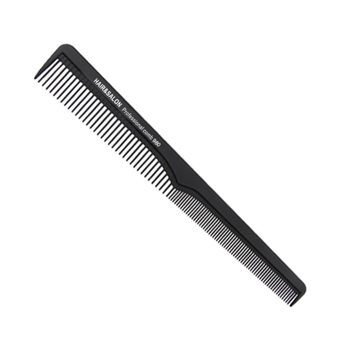 Pieptan curbat Profesional pentru tuns, SA&SO General Store®, anti-static, ionic, 18.5 cm, Negru