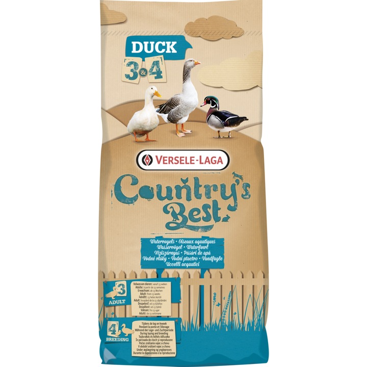 Hrana completa pentru rate, gaste, lebede si boboci, Duck 3 Parasite Control, Versele Laga, sac 20 Kg