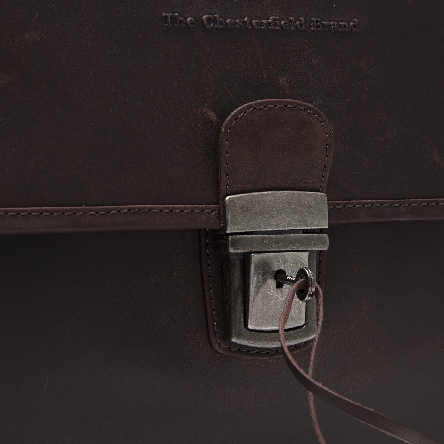 Servieta pentru acte si laptop 15 inch, The Chesterfield Brand, Glenwood, piele naturala, Maro inchis