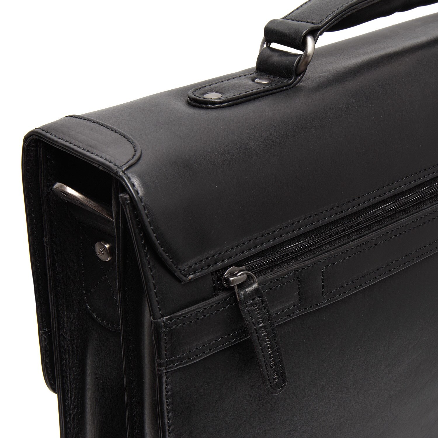 Servieta pentru acte si laptop 15 inch, The Chesterfield Brand, Salvatore, piele naturala, Negru