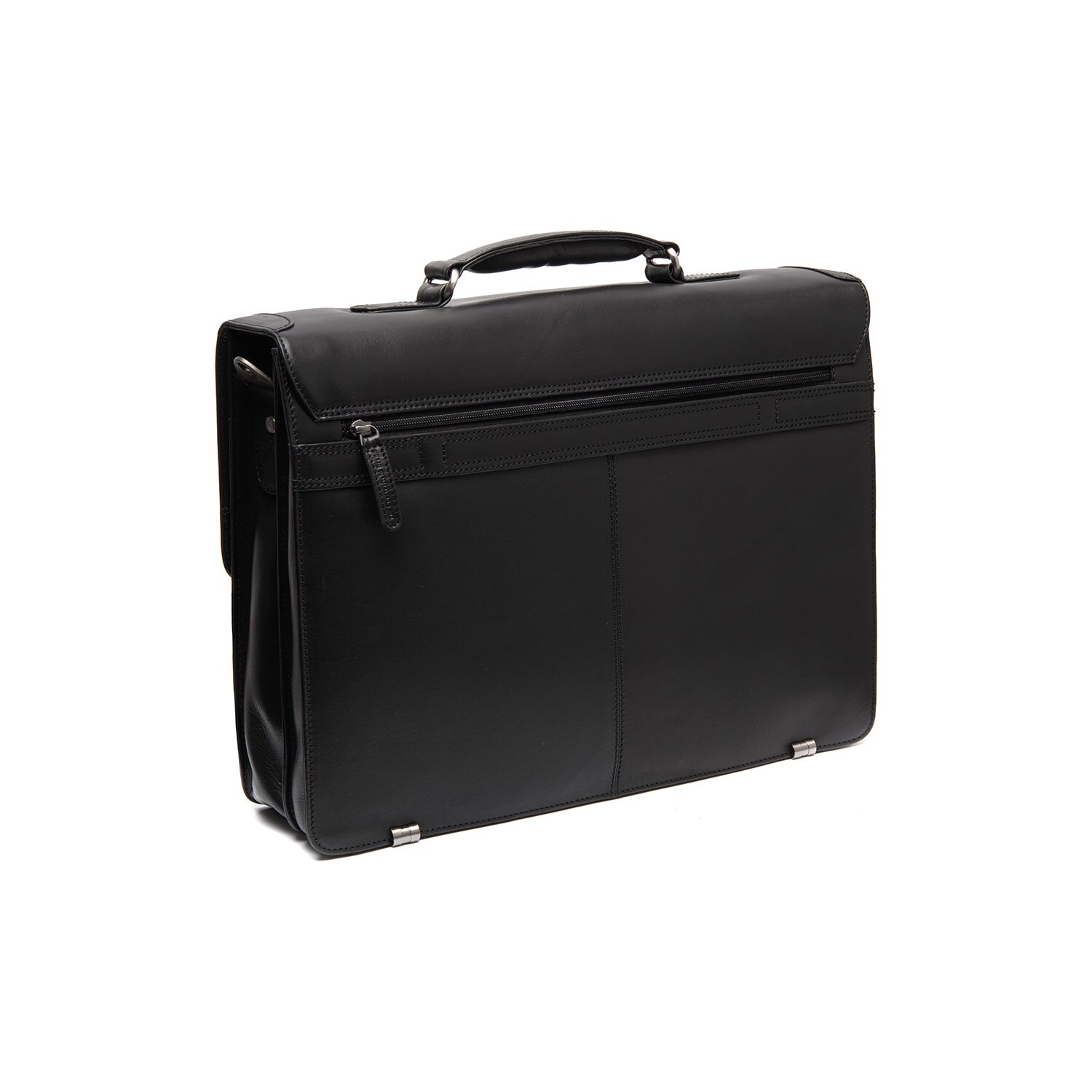 Servieta pentru acte si laptop 15 inch, The Chesterfield Brand, Salvatore, piele naturala, Negru