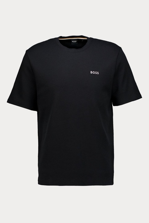 BOSS, Tricou texturat de casa, Negru, S
