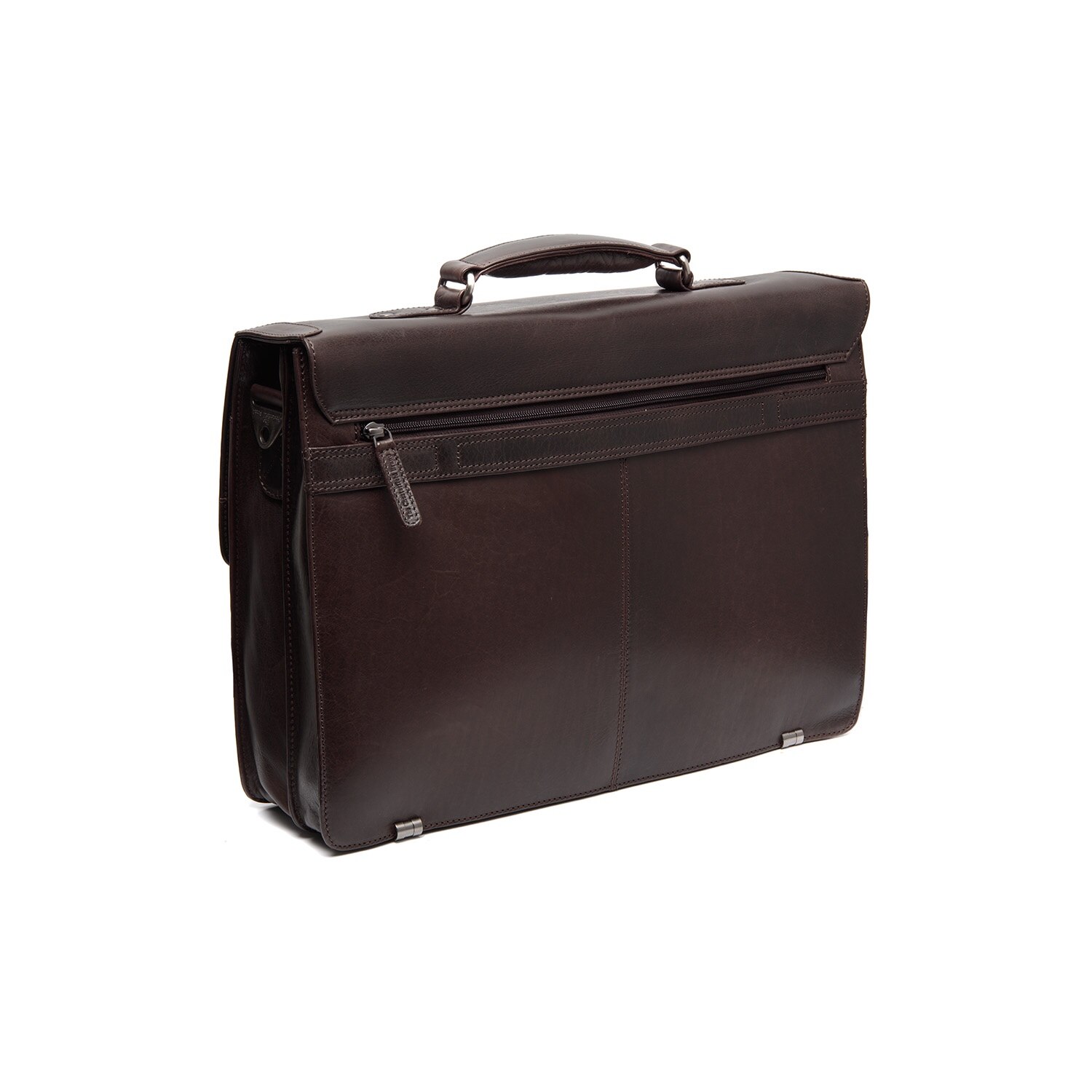 Servieta pentru acte si laptop 15 inch, The Chesterfield Brand, Salvatore, piele naturala, Maro inchis