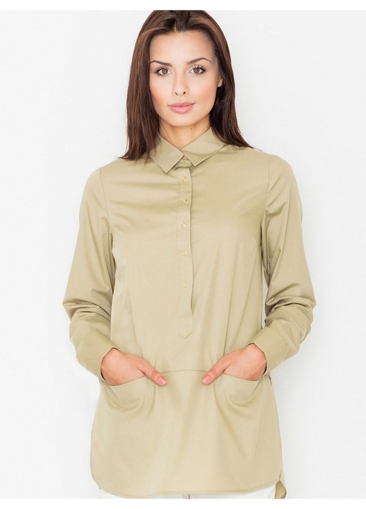 Figl női ing, 3/4 ujjú, pamut, bézs, L INTL