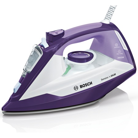 Fier de calcat Bosch Sensixx'x TDA3026010, 2600 W, 0.32 l ,160 g/min, Talpa Ceranium-Glissee, Alb/Mov