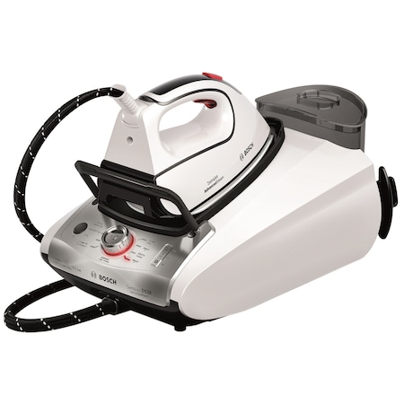 Statie de calcat Bosch Sensixx DS38 VarioComfort9 TDS3831100, Talpa Ceranium-Glissee, 3100 W, 1.4 l, 400 g/min, Alb/Gri