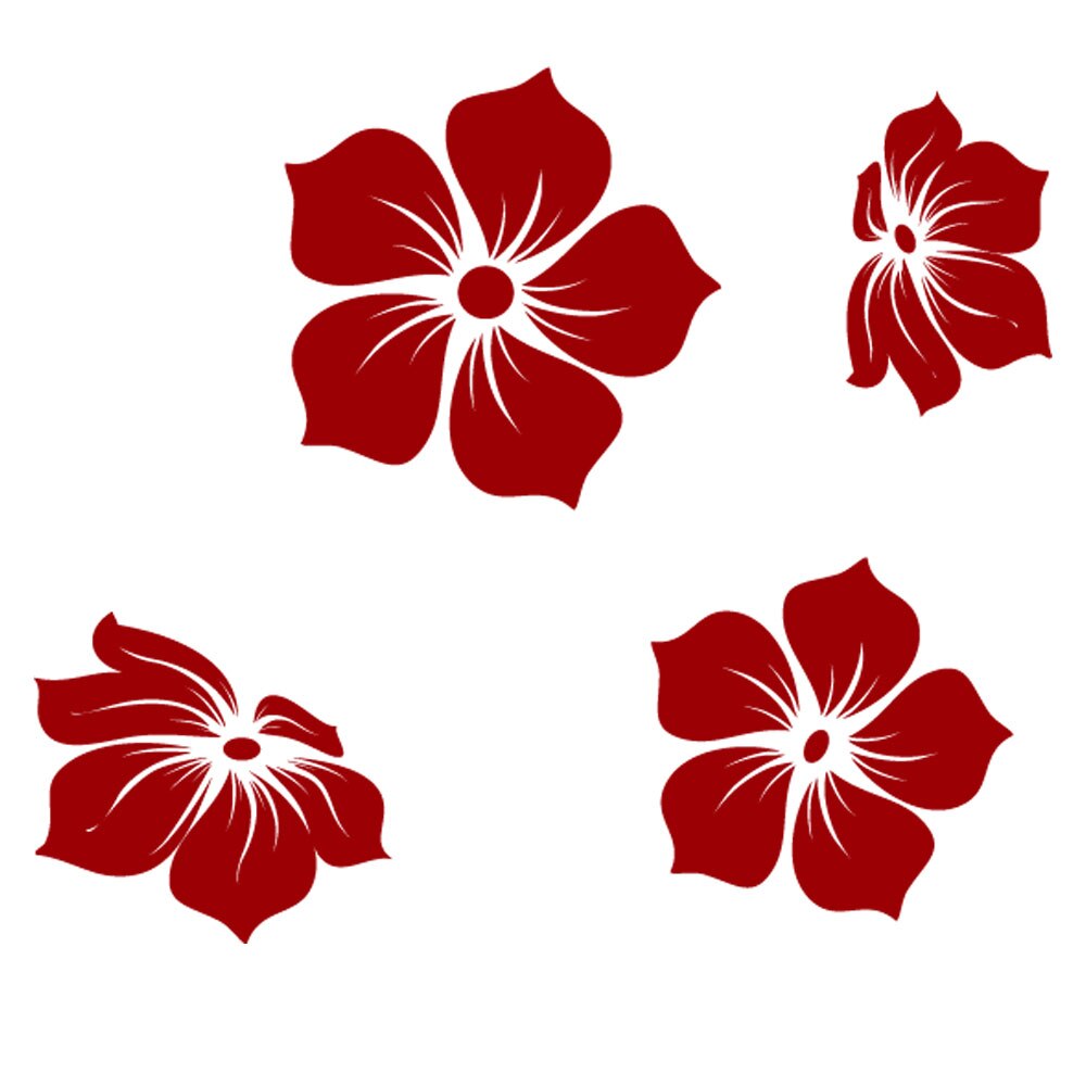 Sticker decorativ Petale - Rosu grena 40x32 cm - BeeStick