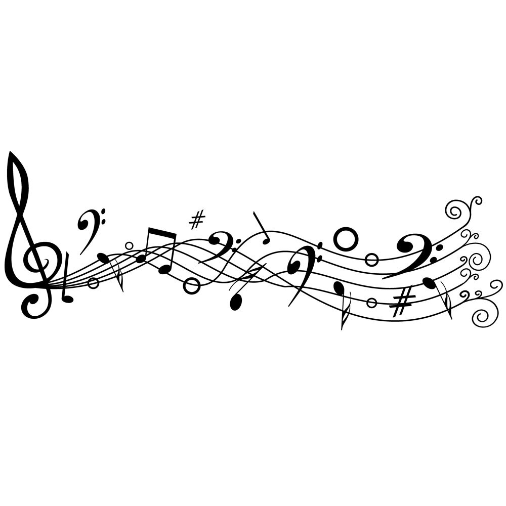 Sticker decorativ Muzica, o pasiune - Negru 105x37 cm - BeeStick