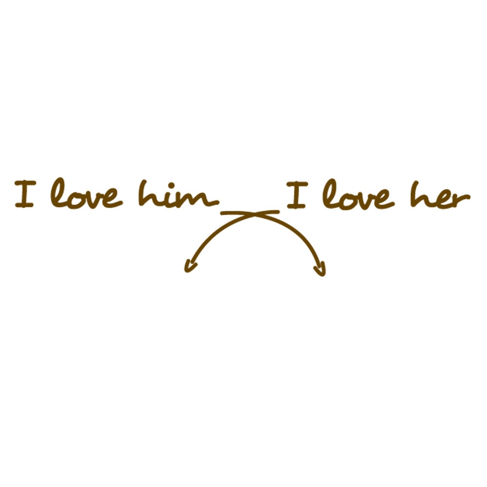 Sticker decorativ I love Him and Her - Maro inchsi 140x30 cm - BeeStick