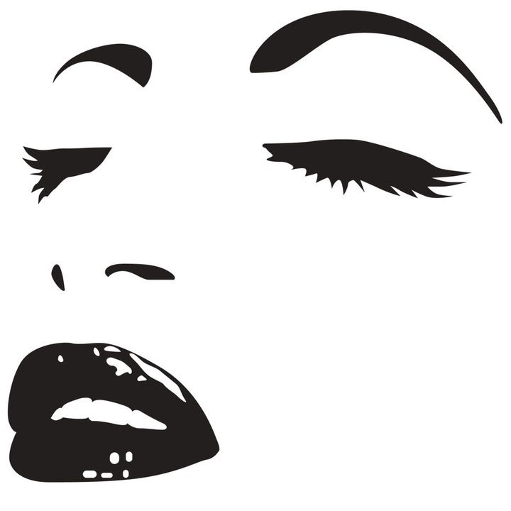 Sticker decorativ Chip de femeie - Negru 40x38 cm - BeeStick