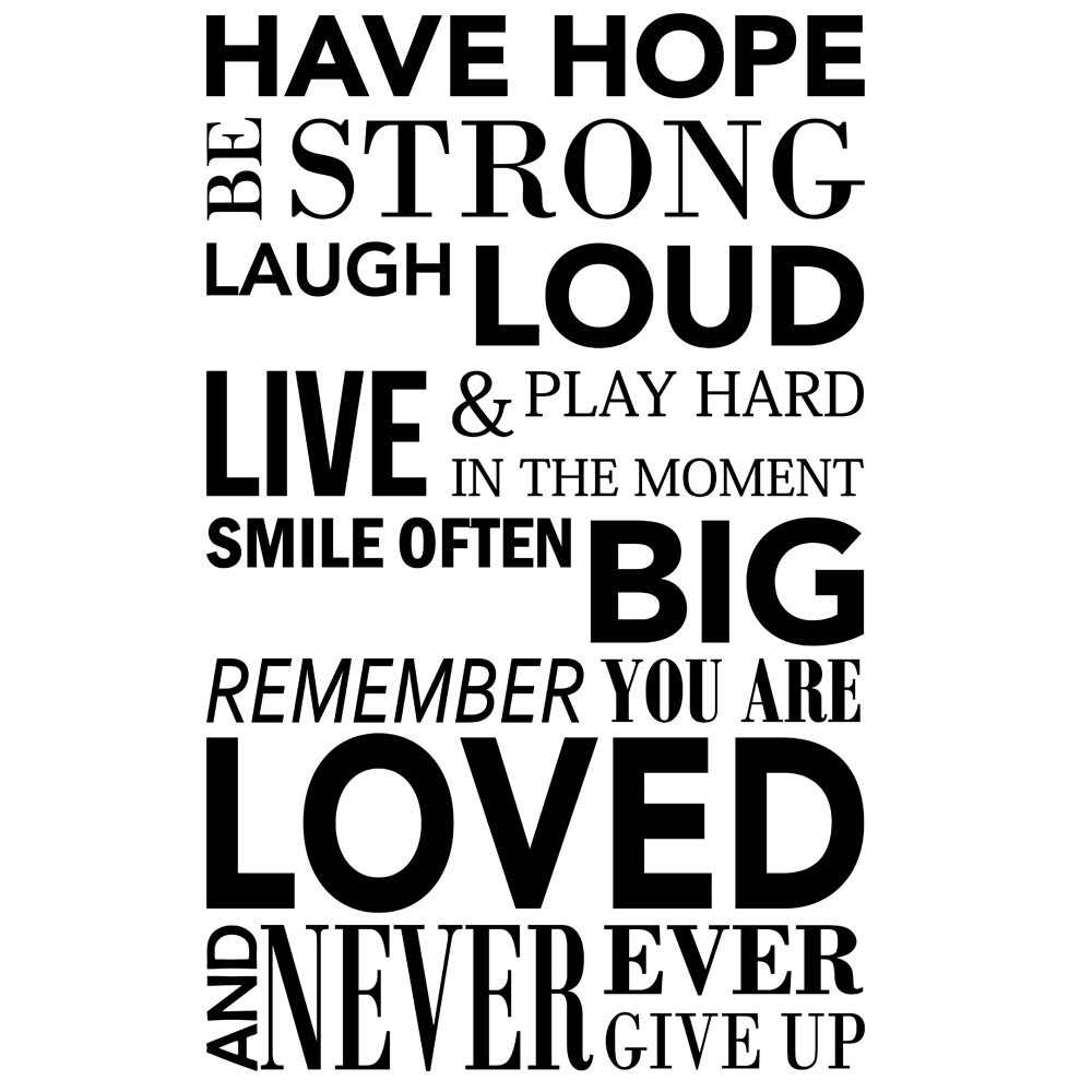 Sticker Have hope - Negru 74x119 cm - BeeStick