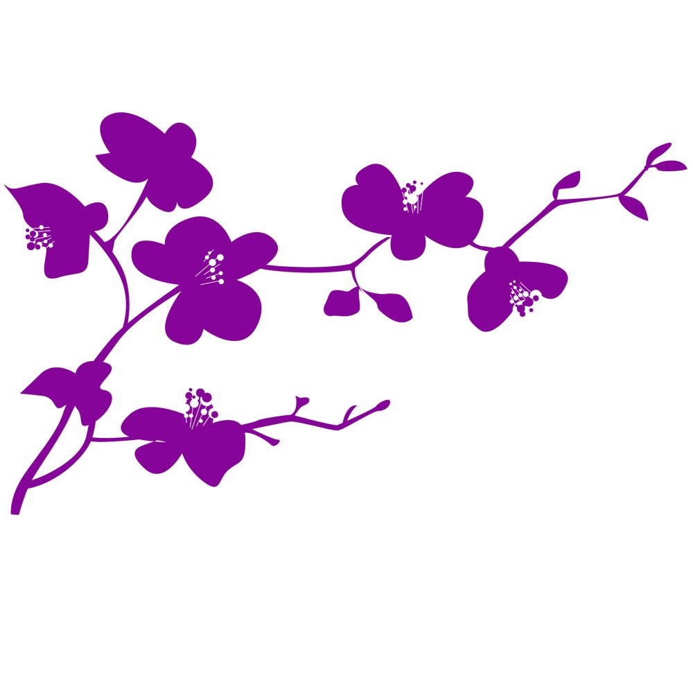 Sticker decorativ Orhidee - Violet inchis 120x71 cm - BeeStick