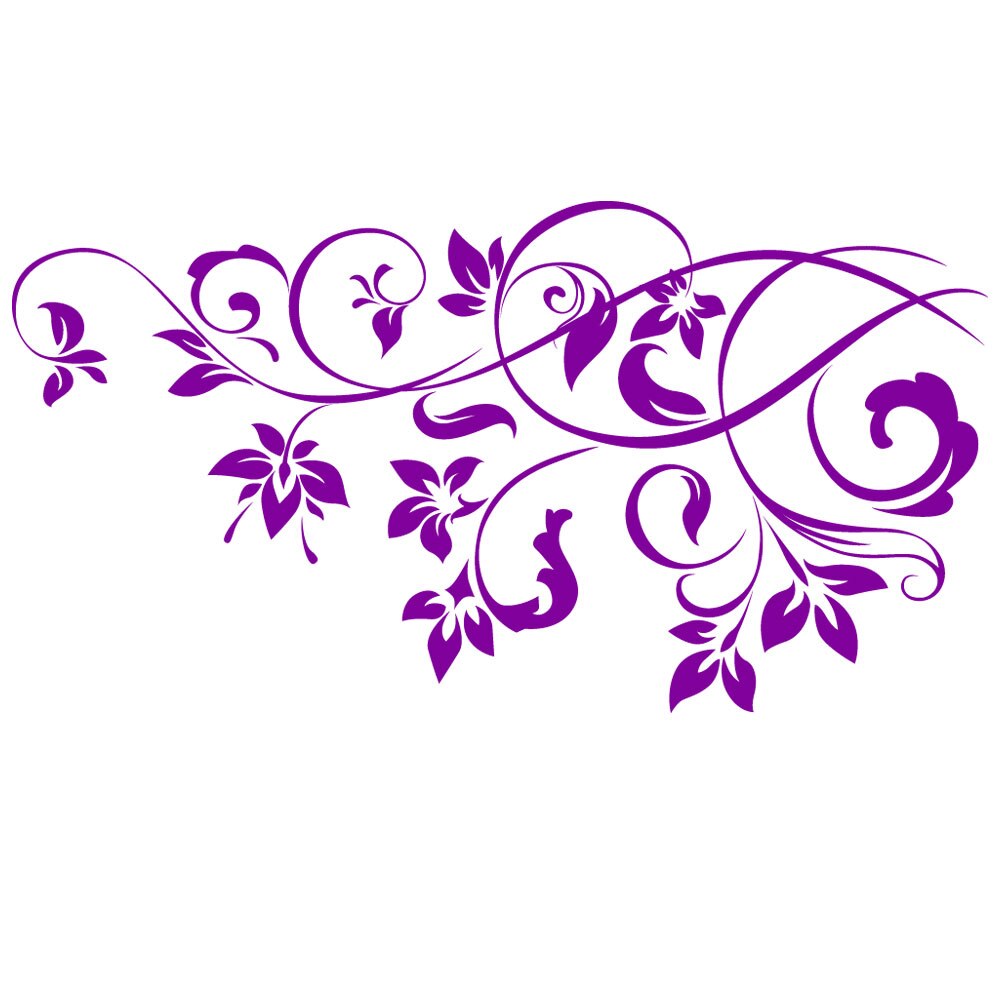 Sticker decorativ Flori si Vise - Violet inchis 119x62 cm - BeeStick