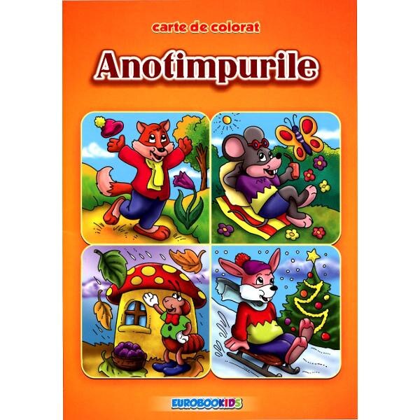 Anotimpurile - Carte de colorat