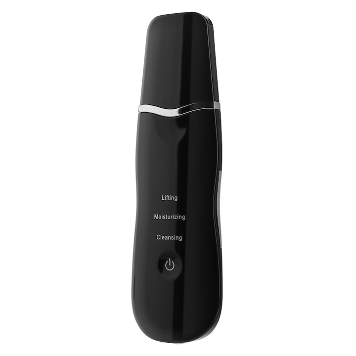 Horigen® ултразвуков уред за почистване на лице, Fem Skin Pro, с йони, премахване на черни точки, хидратация, скрубер за кожа, против стареене, 600mAh батерия, черен