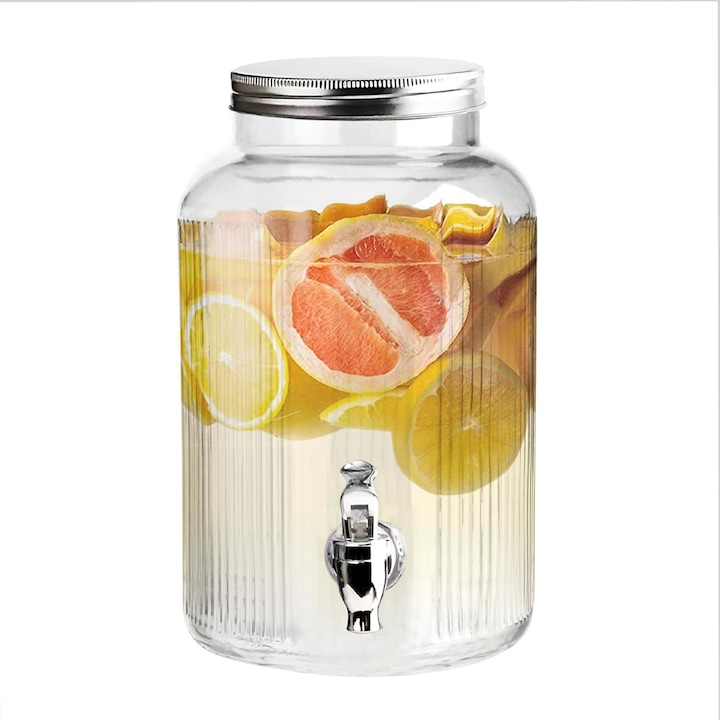 The Vintage Company italadagoló, üvegből, csappal, űrtartalom 5,5L, átlátszó