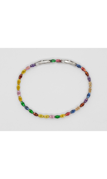 Bratara Tenis 13 (argintie oval colorata