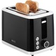 Prajitor de paine ECG ST 2750 Stripe, 930 W, 2 felii, 7 niveluri de rumenire, elemente din otel inoxidabil, negru