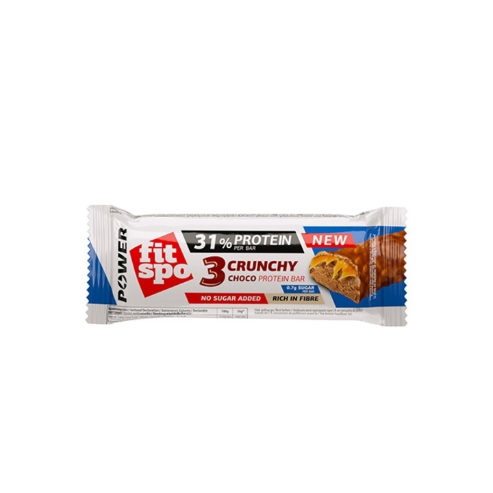 Baton Proteic, FitSpo, 3Crunchy Choco Protein Bar, Ciocolata 50 g
