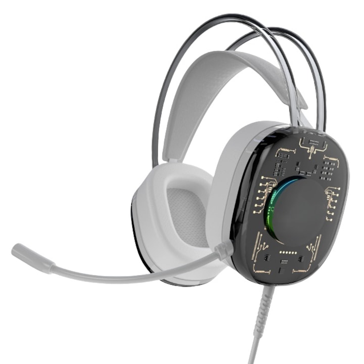 Casti audio PC cu ochi de broscuta detasabile, sunet stereo si bass puternic, Verde