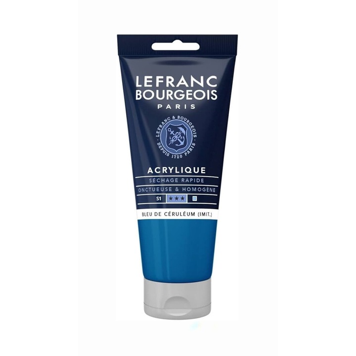 Culoare acrilica fina, Lefranc & Bourgeois, cerulean blue hue 065, 200ml