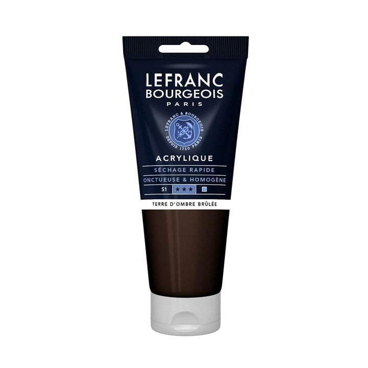 Culoare acrilica fina, Lefranc & Bourgeois, burnt umber 477, 200ml