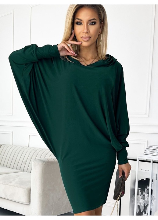 Numoco nappali ruha, zöld, midi