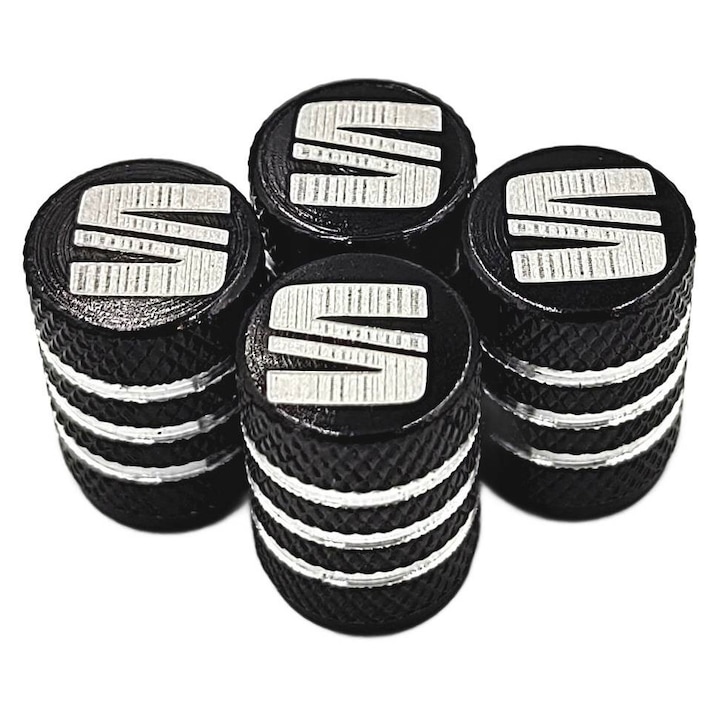 Set 4 capace valve SEAT aluminiu negru