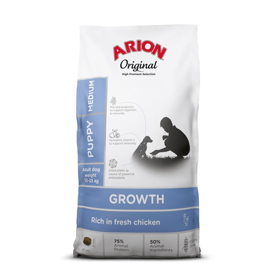 Hrana catelusi talie medie ARION Original Growth Puppy Medium Chicken ...