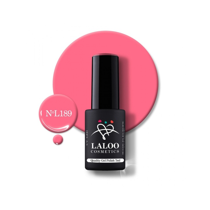Полуперманентен лак за нокти 189 Hot Pink Neon Laloo 7мл