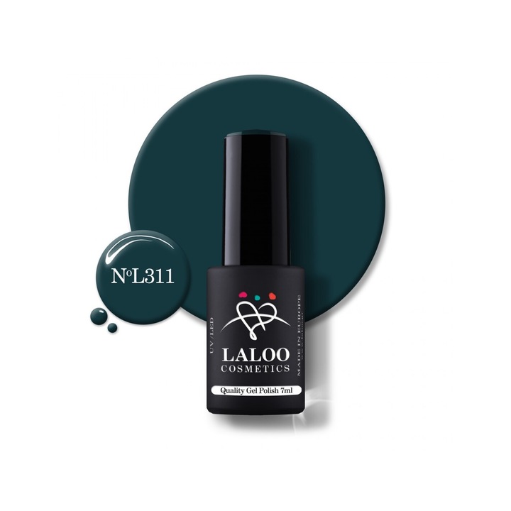 Полуперманентен лак за нокти 311 Dark Teal Laloo 7мл