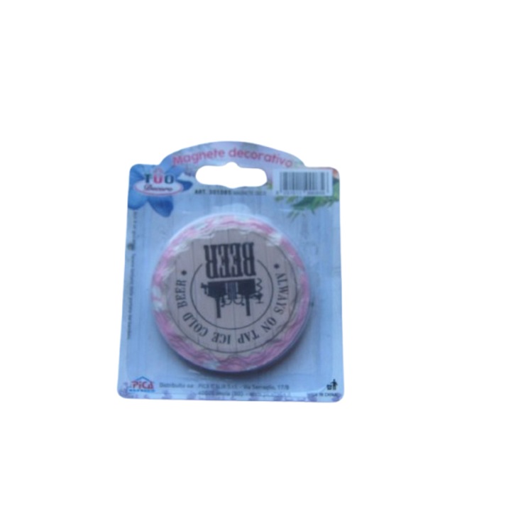 Magnet decorativ Tuo Decoro, diametru 6.5 cm, multicolor